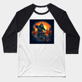 Epic Grim Reaper Motorcycle Baseball T-Shirt